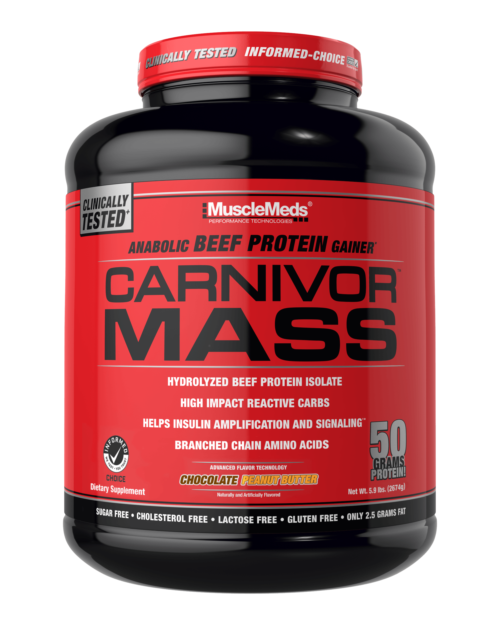 Carnivor Mass - 100% Beef Protein Mass Gainer шоколад с орехами